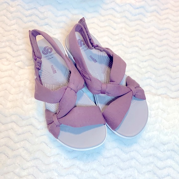 »—Clarks—»Cloudsteppers Adjustable Strappy Cloth Sandals Open-Toe +Soft Cushion - Picture 5 of 16